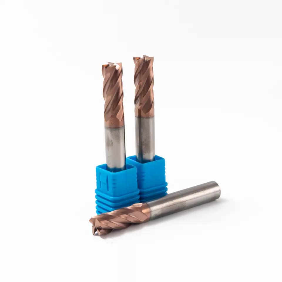 Ferramenta de fresagem de carboneto sólido HRC55 personalizada Fresa de topo de flauta única para aço inoxidável